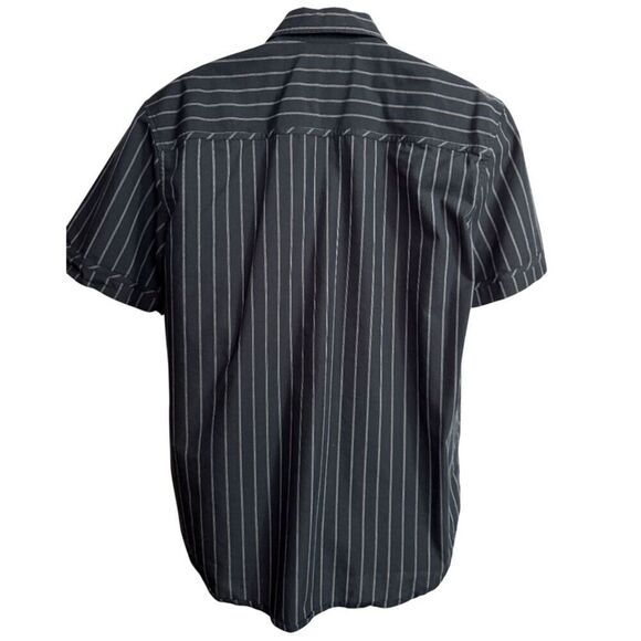 American Rag Cie Black and White Striped Button Down Shirt Size L - Picture 4 of 9
